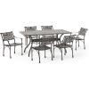 Christopher Knight Home Carlisle Outdoor Dining Table with Iron Legs, Sandblast Finish/Rustic Metal & 306036 Toby Outdoor Acacia Wood Bench, Sandblast Teak Finish and Black