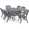 Christopher Knight Home Carrollton Outdoor Aluminum 7 Piece Expandable Dining Set, 22.3 “W x 26.3 “D x 35 “H, Shiny Copper