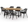 Christopher Knight Home Castellina Outdoor Dining Sets, Black + Sandblast Black