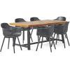 Christopher Knight Home Catalopa Outdoor Dining Sets, Black + Sandblast Black