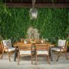 Christopher Knight Home Desoto Acacia Wood Patio Dining Set, 7-Pcs Set, Teak Finish With Rustic Metal
