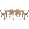 Christopher Knight Home Florence Outdoor 6 Seater Wicker Dining Set, Light Brown, Teak Finish(Light Brown  Teak Finish)