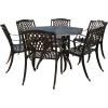 Christopher Knight Home Hammond Outdoor Cast Aluminum Patio Dining Set in Bronze, 7-Pcs Set, Antique Matte Black