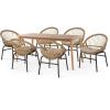 Christopher Knight Home Marten Dining Set, Light Brown + Beige + Teak