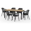 Christopher Knight Home Miramar Outdoor Dining Sets, Black + Teak