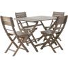 Christopher Knight Home Positano Outdoor Acacia Wood Foldable Dining Set, Grey Finish
