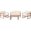 Christopher Knight Home Stefan Chat Set, Beige + Brown Wash