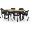 Christopher Knight Home Trinity Outdoor Dining Sets, Black + Teak