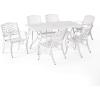 Christopher Knight Home Vincent Traditional Outdoor Aluminum 7 Piece Dining Set, White