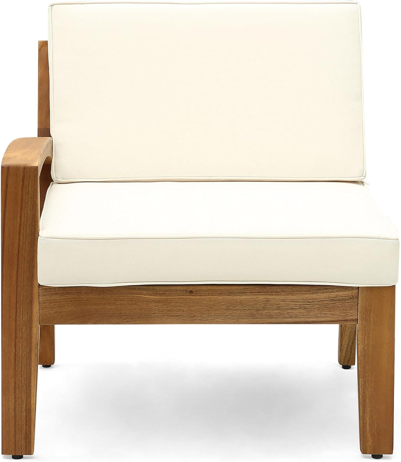 image:imageChristopher Knight Home Grena Outdoor Acacia Wood 7 Seater Sectional Conversation Set with Coffee Table Teak and Beige