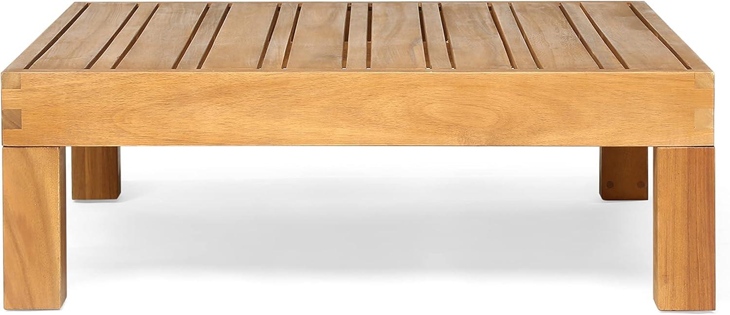 image:imageChristopher Knight Home Outdoor Modular Acacia Wood Sofa and Coffee Table Set with Cushions Teak and Beige