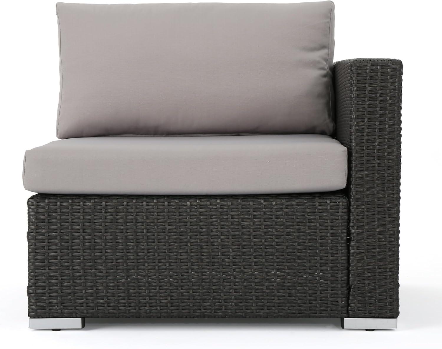 image:imageChristopher Knight Home Santa Rosa Outdoor Wicker 4 Seater Sectional Conversation Set with Aluminum Frame and Water Resistant Cushions