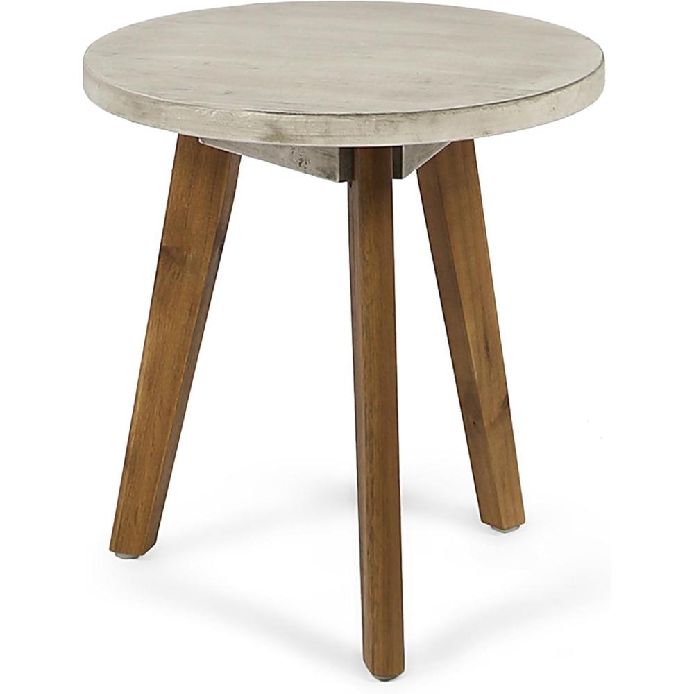 image:imageChristopher Knight Home Gino Outdoor Acacia Wood Side Table Light Gray FinishNatural Finish