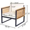 Christopher Knight Home Alvin Patio Acacia Wood and Metal Accent Chair, Outdoor Lounge Chair with Cushion, Deep Seating Garden Armchair, Comfy Reading Chair, Single Sofa Club Chair, Beige+Teak+Black