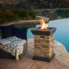 Christopher Knight Home Chesney Stone MGO Fire Column – 40,000 BTU, 19.5″, Natural Stone