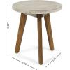 Christopher Knight Home Gino Outdoor Acacia Wood Side Table, Light Gray Finish/Natural Finish