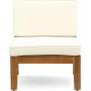 Christopher Knight Home Grena Outdoor Acacia Wood 5 Seater Sectional Conversation Set with Coffee Table, Teak and Beige