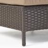 Christopher Knight Home Newton Outdoor Porch Transitional Curved Wicker Loveseat Sectional Sofa, with Cushions, Dark Brown/Beige