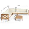 Christopher Knight Home Outdoor 7 Seater Acacia Wood Sectional Sofa Set, Teak Finish and Beige