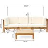 Christopher Knight Home Outdoor Modular Acacia Wood Sofa and Coffee Table Set with Cushions, Teak and Beige