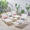 Christopher Knight Home Salton Outdoor Aluminum and Mesh Chaise Lounge Set, 4-Pcs Set, White / White(White + White)