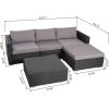 Christopher Knight Home Santa Rosa Outdoor Wicker 4 Seater Sectional Conversation Set with Aluminum Frame and Water Resistant Cushions
