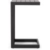 Teresa Outdoor Aluminum Chaise Lounge Set with C-Shaped End Table, White(Black)