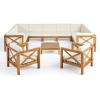 Christopher Knight Home Brava Outdoor Acacia Wood 11 Seater Sectional Patio Sofa Furniture Chat Conversation Sets with Cushions and Coffee Table, 28 “W x 30.25 “D x 26.5 “H, Teak + Beige