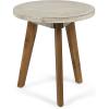 Christopher Knight Home Gino Outdoor Acacia Wood Side Table, Light Gray Finish/Natural Finish