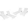 Christopher Knight Home Salton Outdoor Aluminum and Mesh Chaise Lounge Set, 4-Pcs Set, White / White(White + White)
