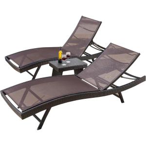 Christopher Knight Home Kauai Textilene Chaise Lounge Set, Multibrown