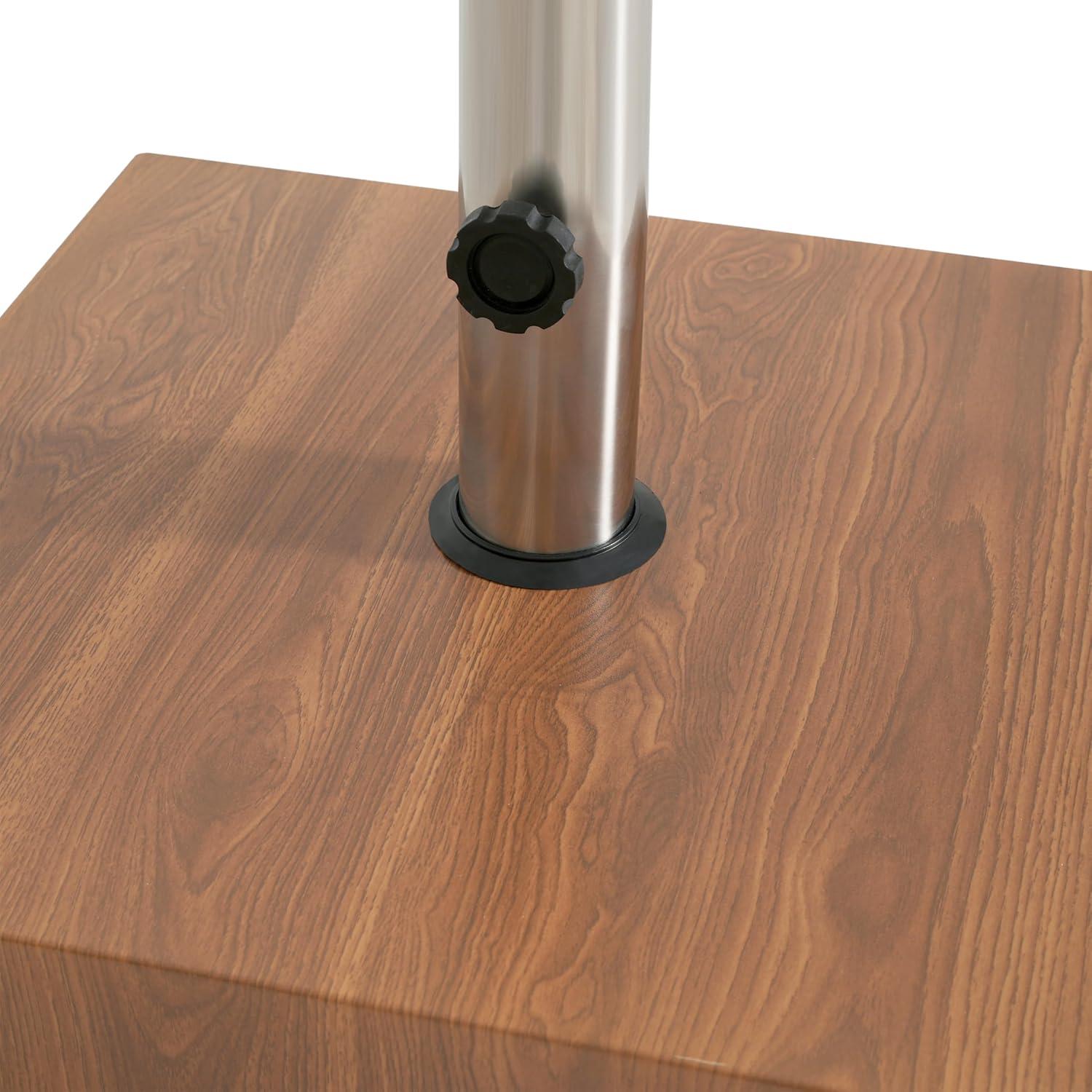 image:imageChristopher Knight Home Barri Patio Umbrella Base with Wheels Square Outdoor Umbrella Stand Metal Umbrella Holder with Stainless Steel Tube Natural Brown