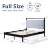 Christopher Knight Home Elize Queen Size Wood Platform Bed Frame with Fluffy Soft Upholstered Headboard, Wood Bed Support and Slat, Fully Mattress Foundation, No Box Spring Needed, Black+Gray(Full)