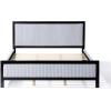 Christopher Knight Home Galt King Size Wood Platform Bed Frame, Fluffy Soft Upholstered Headboard and Footboard, Wood Bed Support and Slat, Fully Mattress Foundation, No Box Spring Needed, Black+Gray(King)