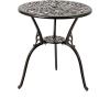 Christopher Knight Home Vigo Aluminum Outdoor Bistro Table with Umbrella Hole, Small Metal Round Side Table, Outdoor Bistro Dining Table, Copper