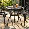 Christopher Knight Home Vigo Aluminum Outdoor Bistro Table with Umbrella Hole, Small Metal Round Side Table, Outdoor Bistro Dining Table, Copper