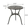 Christopher Knight Home Vigo Aluminum Outdoor Bistro Table with Umbrella Hole, Small Metal Round Side Table, Outdoor Bistro Dining Table, Copper