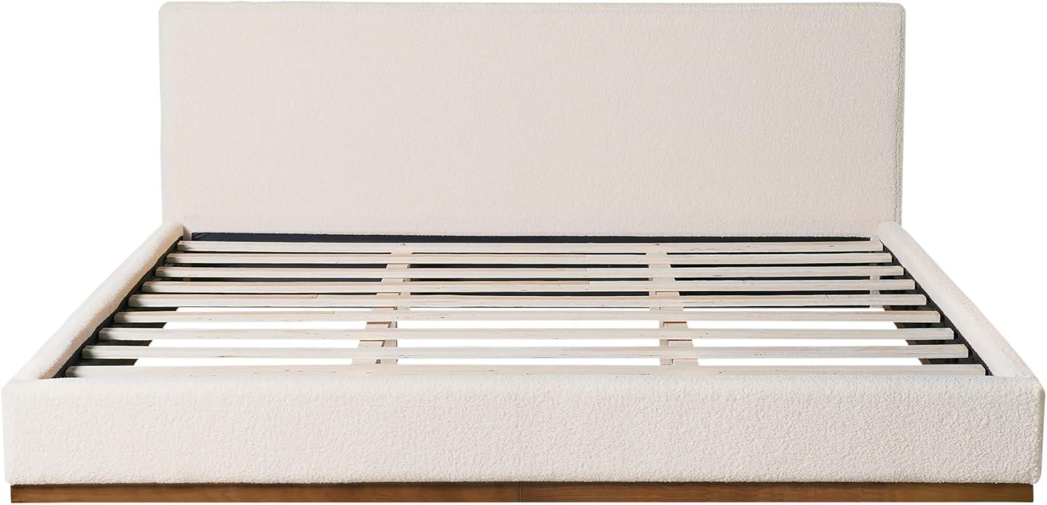 image:imageChristopher Knight Home Bettine Boucle Rectangular King Size Headboard Kind Size Bed Boucle Headboard and Footboard Slat Panel Support Platform Bed No Spring Box Needed Easy Assembly WhiteKing