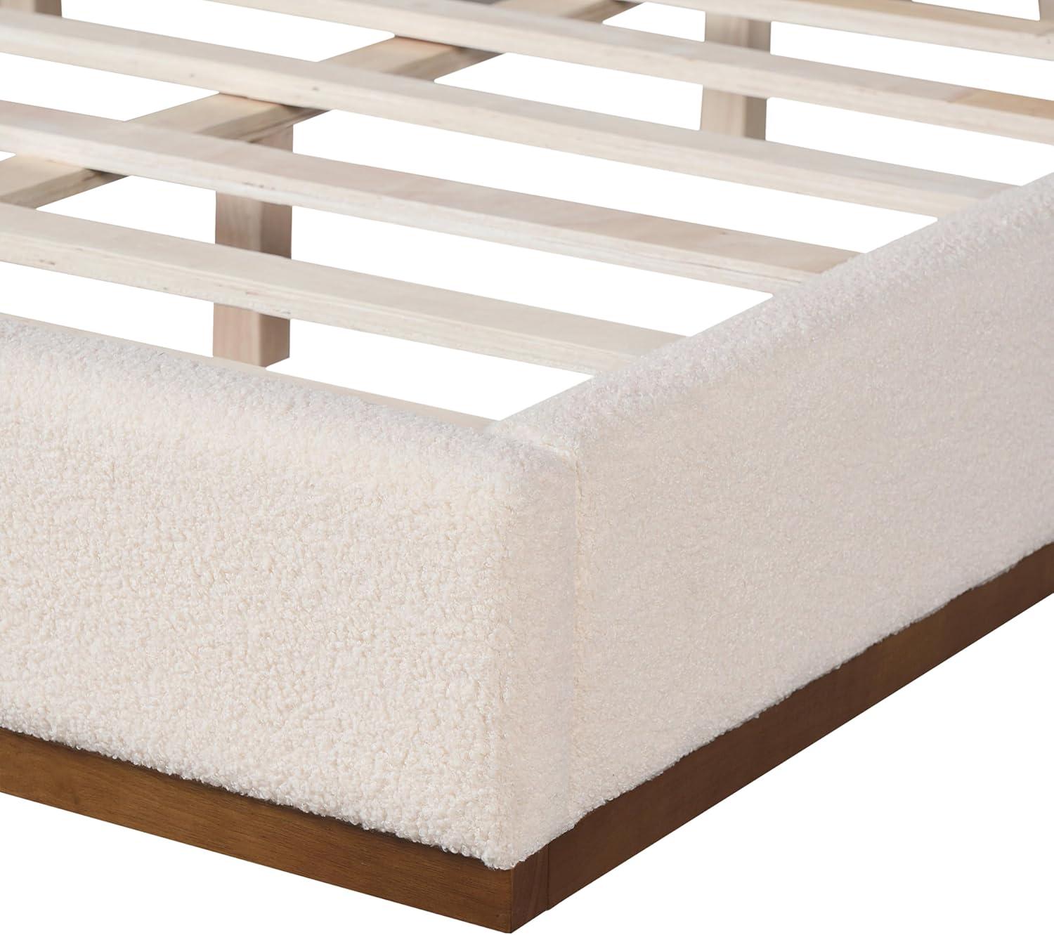image:imageChristopher Knight Home Bettine Boucle Rectangular King Size Headboard Kind Size Bed Boucle Headboard and Footboard Slat Panel Support Platform Bed No Spring Box Needed Easy Assembly WhiteKing