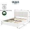 Christopher Knight Home Anda Upholstered Bed with Storage, Queen Size Platform Bed Frame with 4 Drawers Tufted Headboard, Wooden Slat Mattress Support, No Box Spring Needed, Ivory Boucle(Ivory queen 2 Drawers tufted)