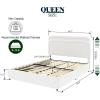 Christopher Knight Home Anda Upholstered Bed with Storage, Queen Size Platform Bed Frame with 4 Drawers Tufted Headboard, Wooden Slat Mattress Support, No Box Spring Needed, Ivory Boucle(Ivory queen 4 Drawers curved Stitched)