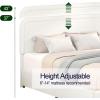 Christopher Knight Home Anda Upholstered Bed with Storage, Queen Size Platform Bed Frame with 4 Drawers Tufted Headboard, Wooden Slat Mattress Support, No Box Spring Needed, Ivory Boucle(Ivory queen 4 Drawers curved Stitched)