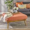Christopher Knight Home Aria Mid Century Fabric Ottoman, Coral/Natural Large