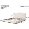 Christopher Knight Home Bettine Boucle Rectangular King Size Headboard, Kind Size Bed, Boucle Headboard and Footboard, Slat Panel Support Platform Bed, No Spring Box Needed, Easy Assembly, White(King)