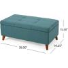 Christopher Knight Home Harper Fabric Storage Ottoman, Teal