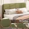 Christopher Knight Home Queen Size Floating Bedframe, Upholstered Bed Frame with Headboard, Faux Leather Platform Bed, Modern Design with LED Lighting, Easy Assembly, No Boxing Spring Needed, Coffee(Green Full Size)