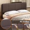 Christopher Knight Home Queen Size Floating Bedframe, Upholstered Bed Frame with Headboard, Faux Leather Platform Bed, Modern Design with LED Lighting, Easy Assembly, No Boxing Spring Needed, Coffee(Coffee Queen Size)