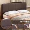 Christopher Knight Home Queen Size Floating Bedframe, Upholstered Bed Frame with Headboard, Faux Leather Platform Bed, Modern Design with LED Lighting, Easy Assembly, No Boxing Spring Needed, Coffee(Coffee Full Size)