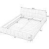 GDFSTUDIO Boden Queen Size Upholstered Bed Frame, Chenille Thick Headboard, Grounded Platform Beding, Block Design Beds with Back Support and Wood Frame for Bedroom, No Box Spring Needed, Dark Gray(Dark Gray)