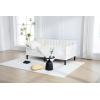 Twin Size Upholstered Daybed with 2 Drawers, Futon Sofa Bed with Storage, Ribbed Tufted Backrest Lavish Modern Design, Couch Bed Frame for Bedroom Living Room Guest Room Apartment,Beige Velvet(Beige Velvet)